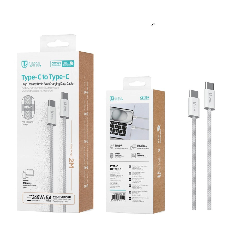 CABLE UNICO CB1399 PD240W NYLON 2M USB C