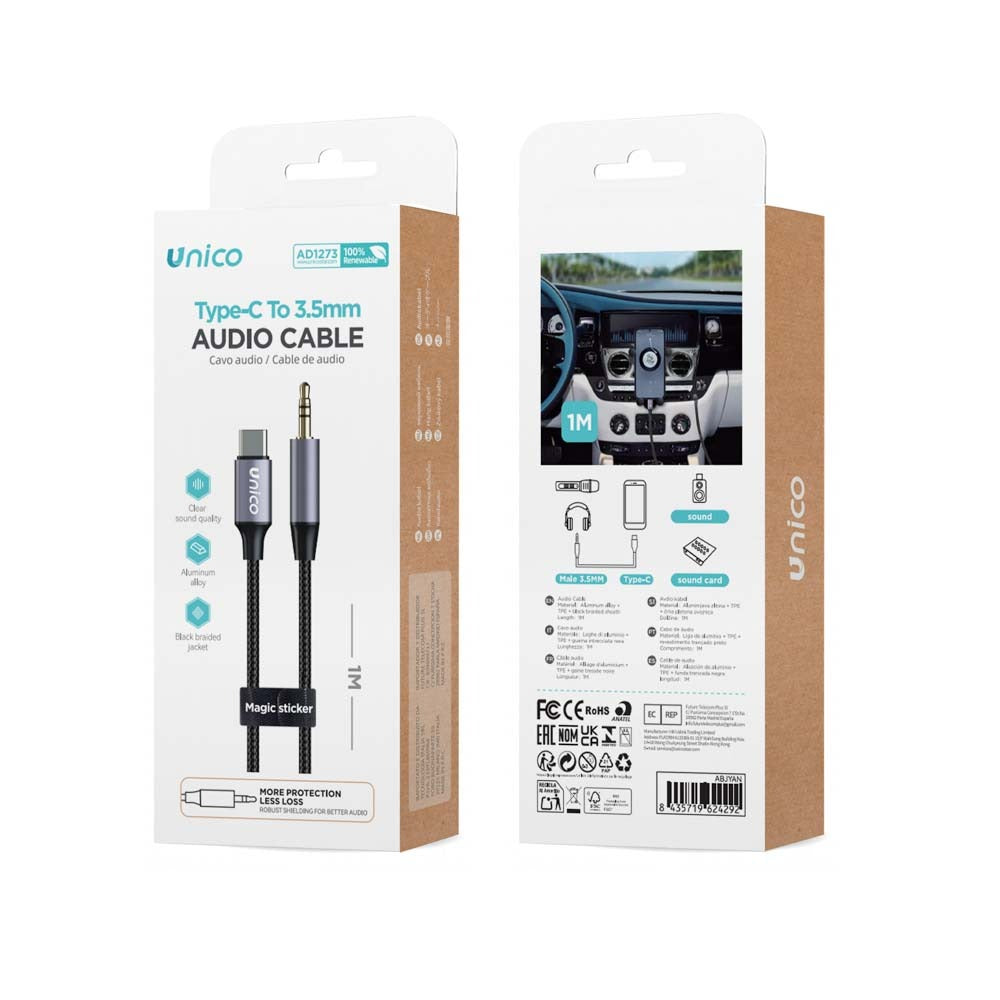 ADAPTADOR UNICO AD1273 USB C/JACK 3,5MM-