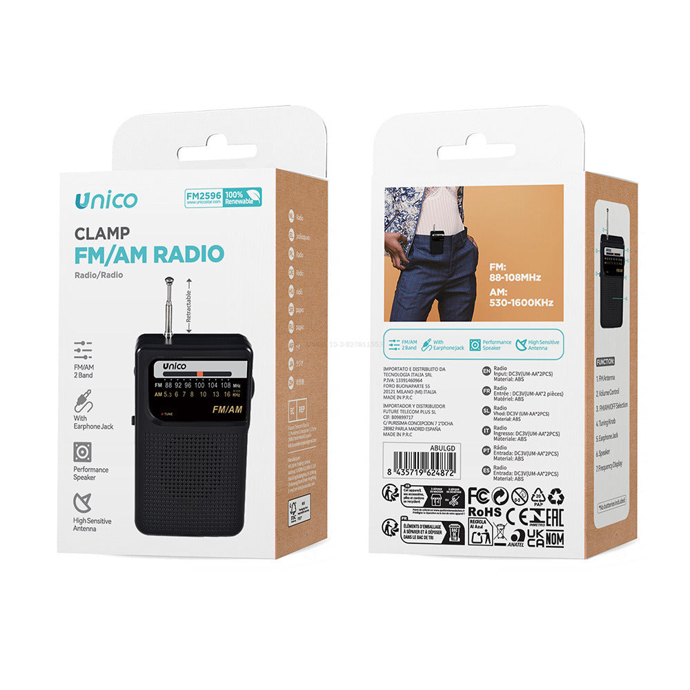 TRANSISTOR UNICO FM2596 FM NEGRO