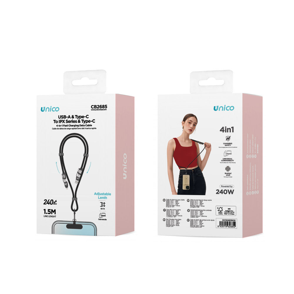 CABLE UNICO CB2685 4EN1 TIPO-C 1,5M