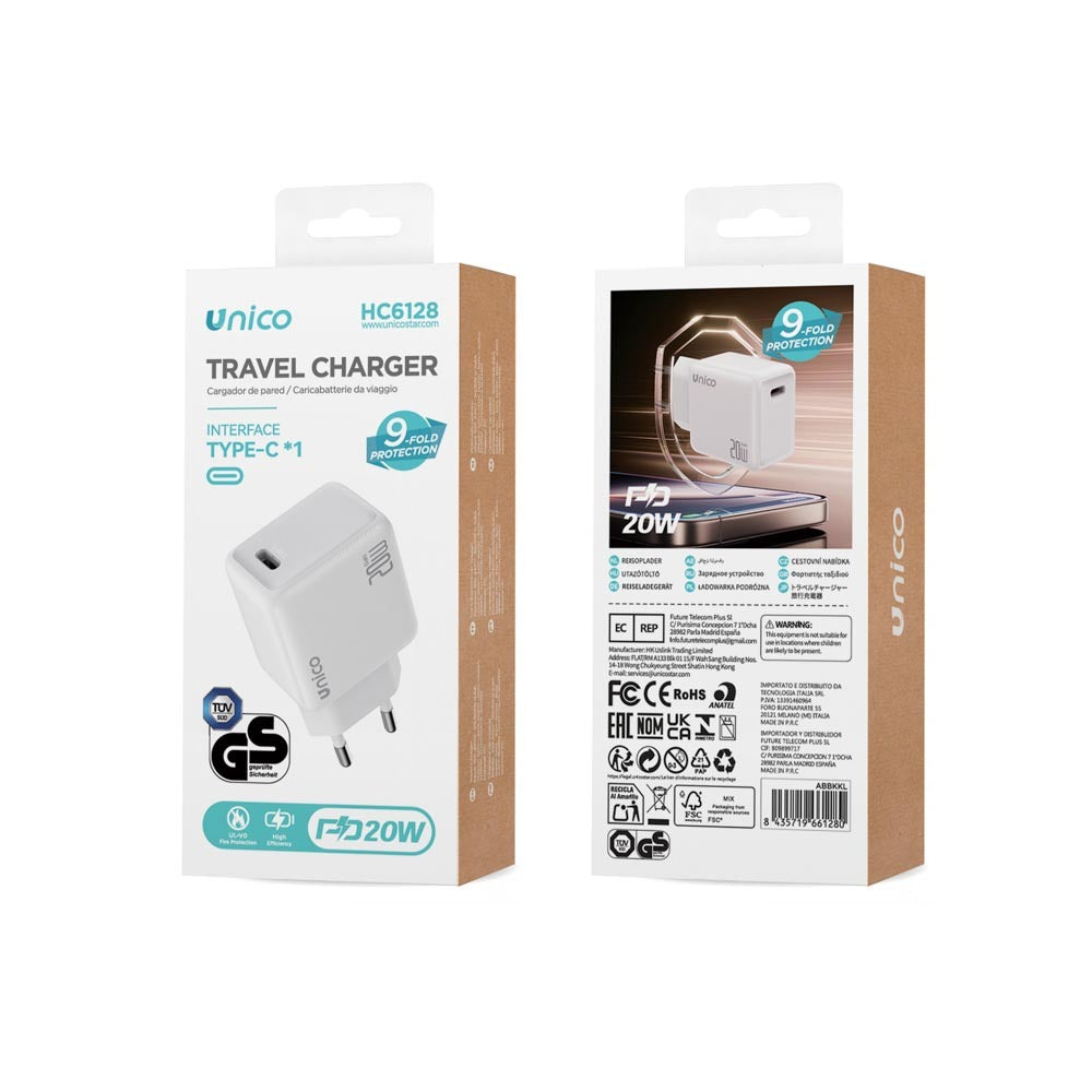 CARGADOR UNICO HC6128 PD 20W GAN GS TUV-