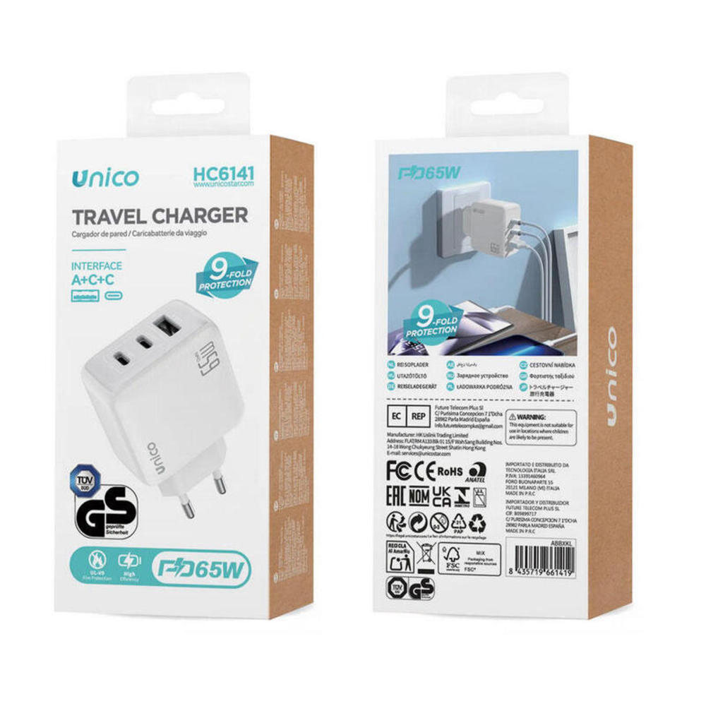 CARGADOR UNICO HC6141 PD65W BLANCO - -