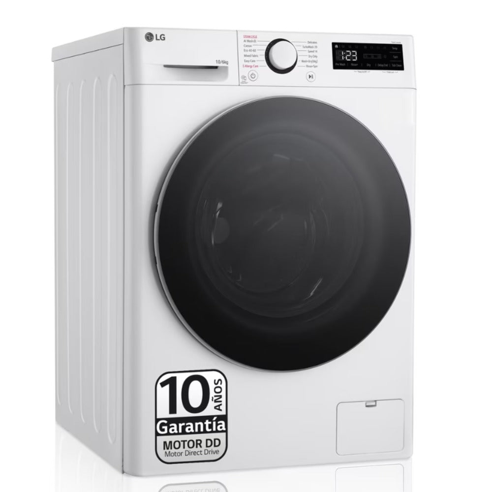 LAVADORA LG F4DR6010A1W A-D 10-6KG 1400R