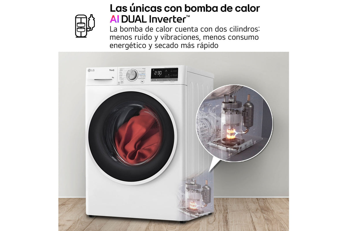 SECADORA LG RH90V5AV6N D 9KG BLANCA