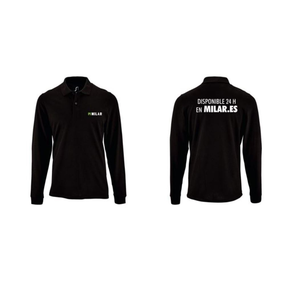 POLO NEGRO M/LARGA MILAR HOMBRE (M)