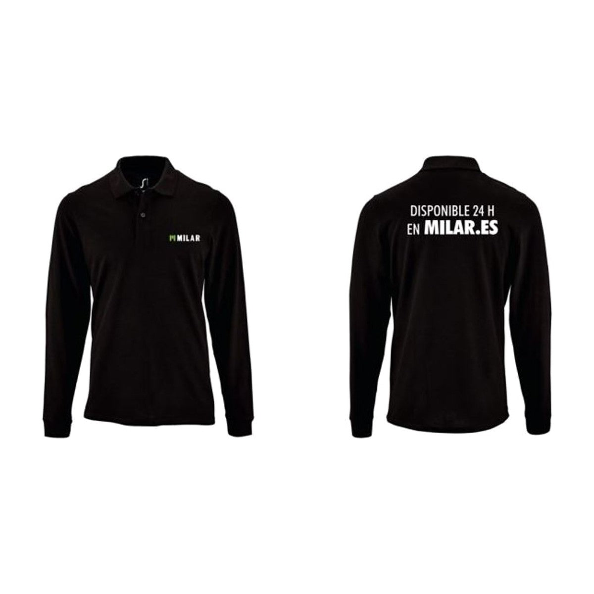 POLO NEGRO M/LARGA MILAR HOMBRE (L)