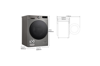 LAVADORA LG F4WR7010AGS A 10KG 1400RPM