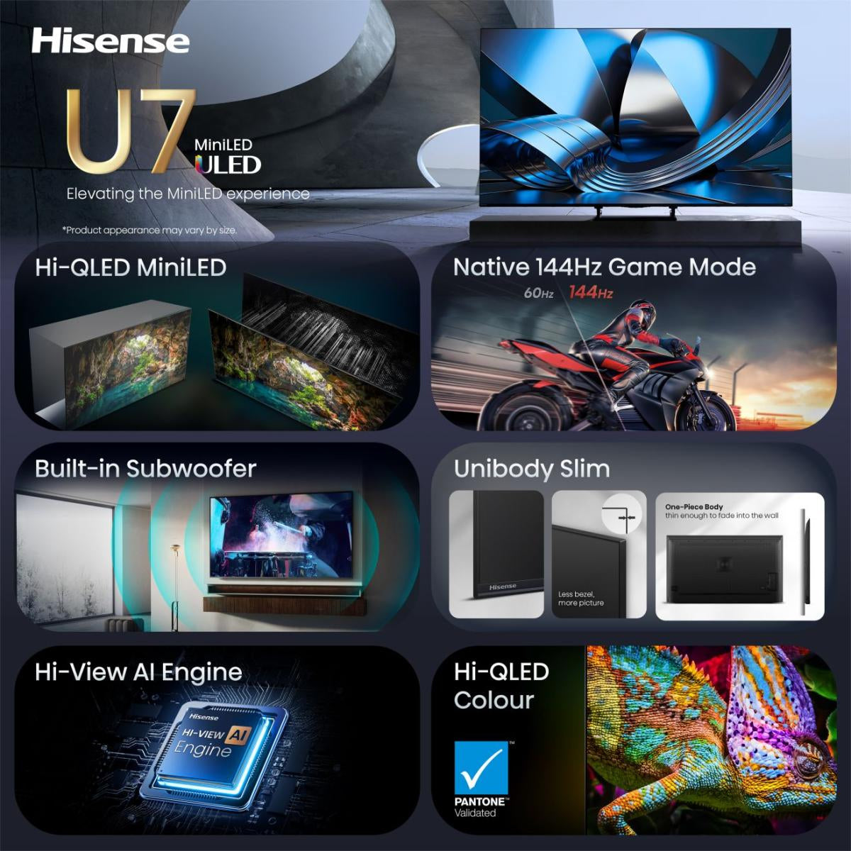 TVC HISENSE 55" LED 55U7SE MINILED 4K