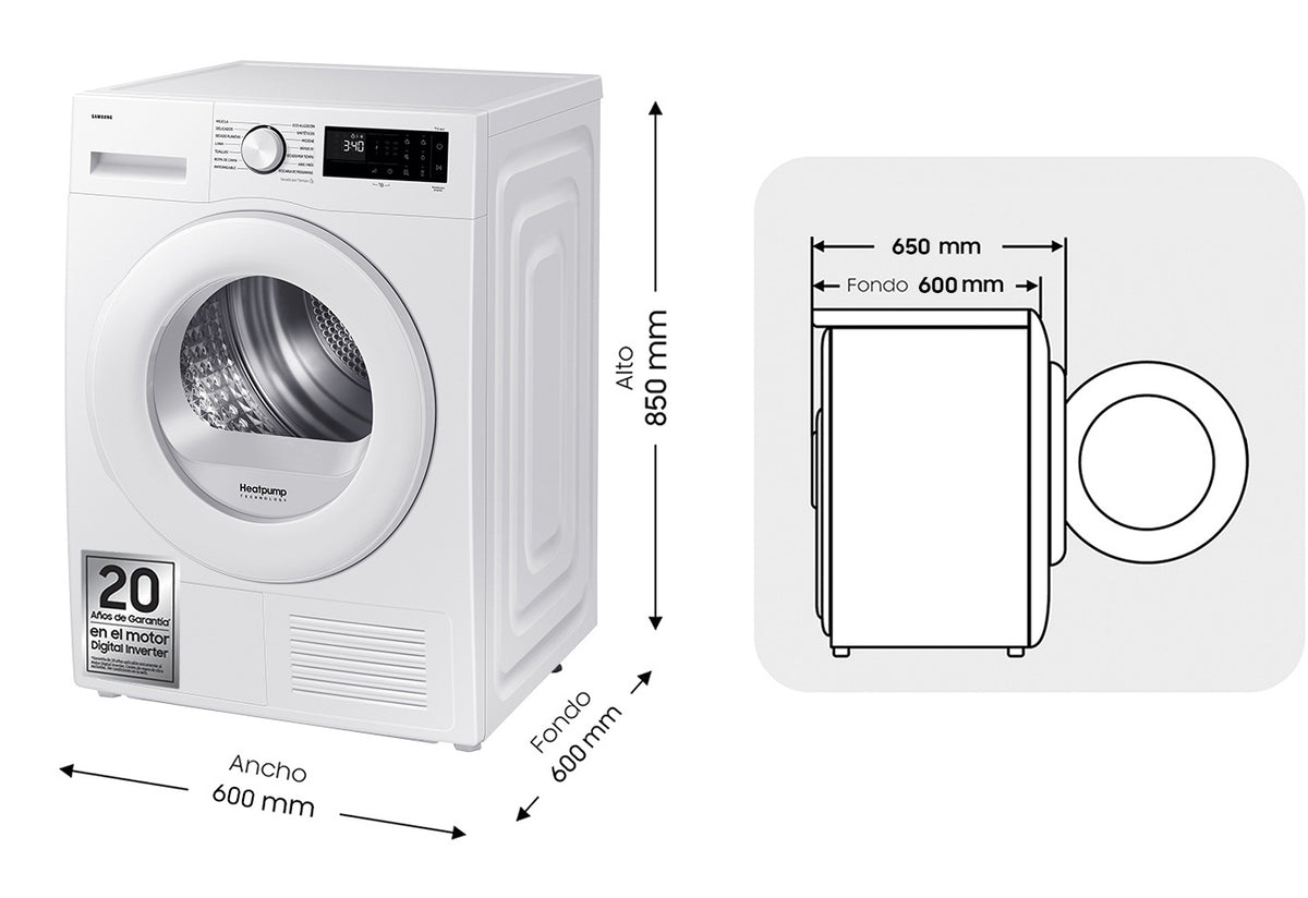 SECADORA SAMSUNG DV90DG52A0TEEC C 9KG --