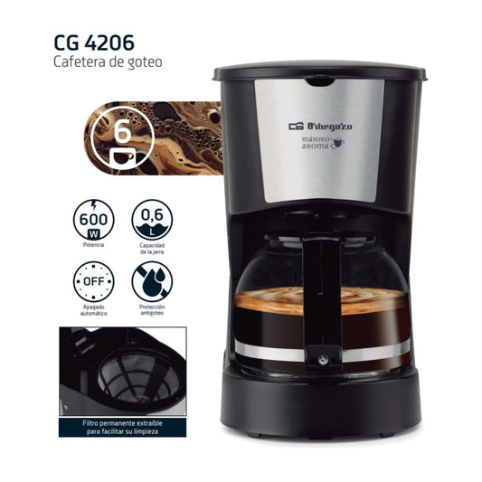 CAFETERA ORBEGOZO CG 4206 6TAZAS INOX