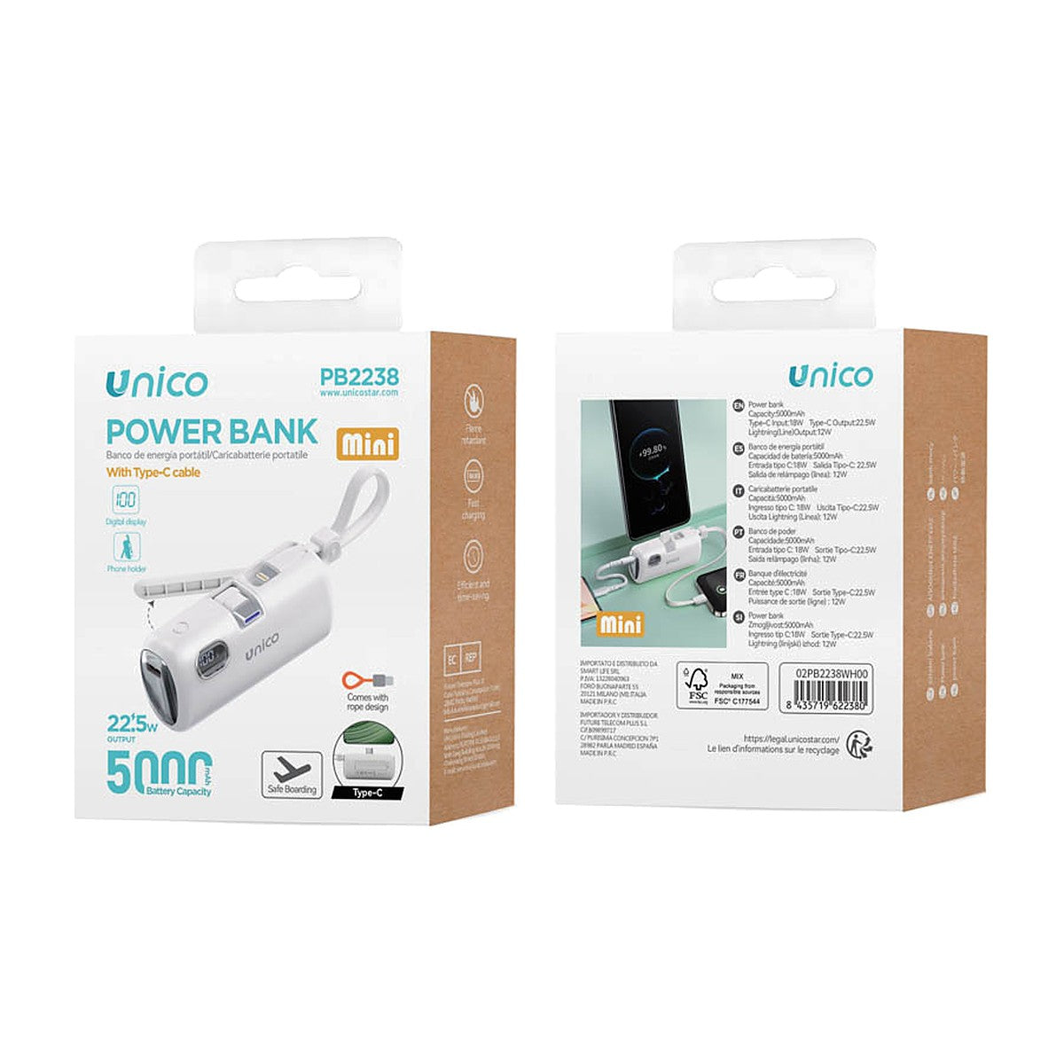 POWERBANK UNICO PB2238 22.5W 5000MAH