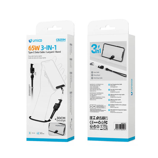 CABLE CORDON UNICO CB2594 NEGRO TIPO C