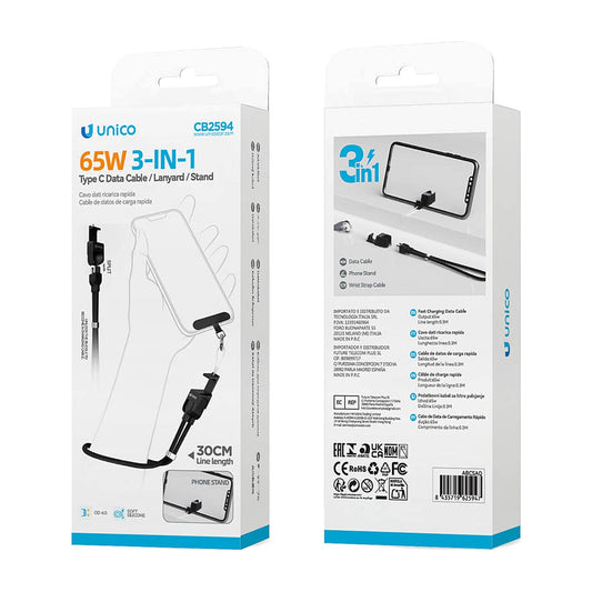 CABLE CORDON UNICO CB2594 NEGRO TIPO C