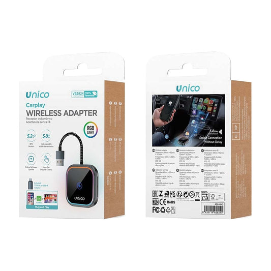 CARPLAY UNICO VB2824 USB A TIPO C NEGRO