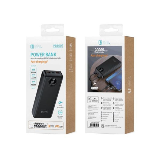 POWERBANK UNICO PB3007 22.5W 20000MAH