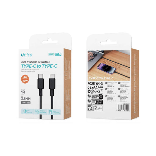 CABLE UNICO CB2074 V2 1M 60W USB C-C BLA