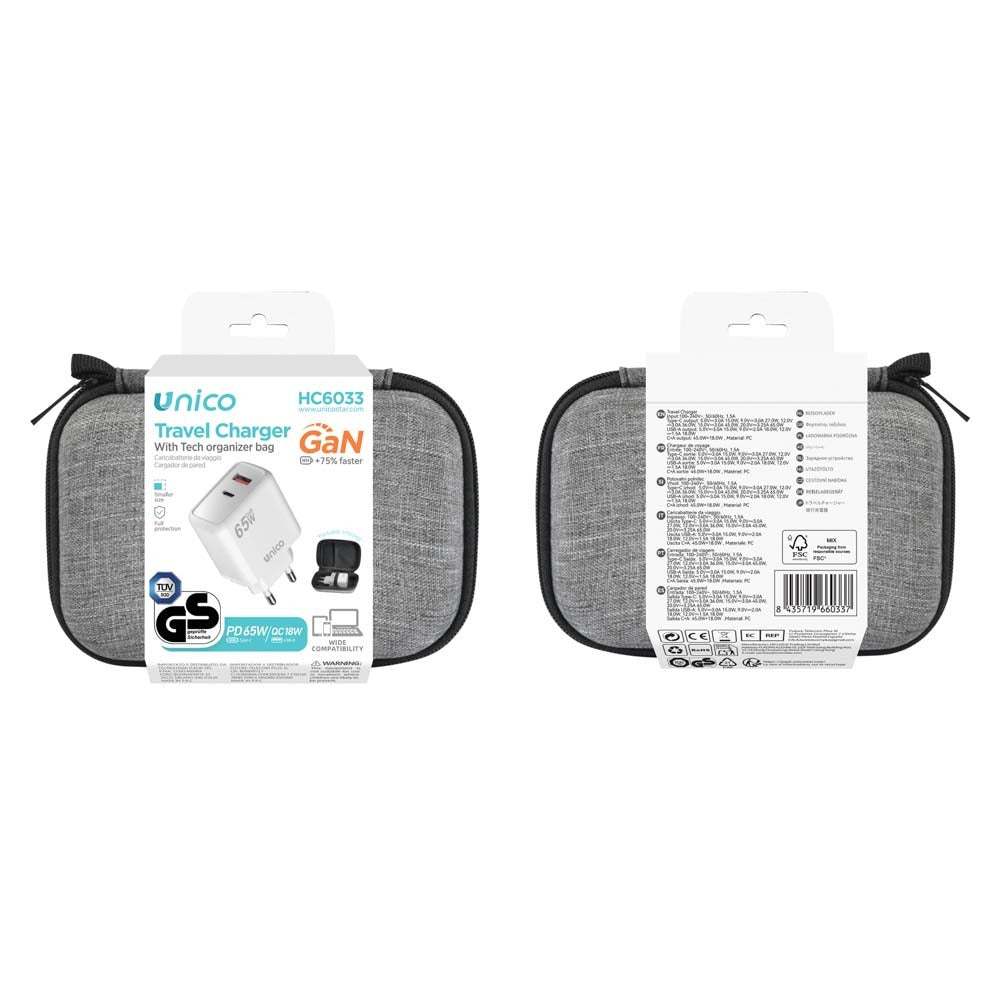 CARGADOR UNICO HC6033 PD 65W USB A+C
