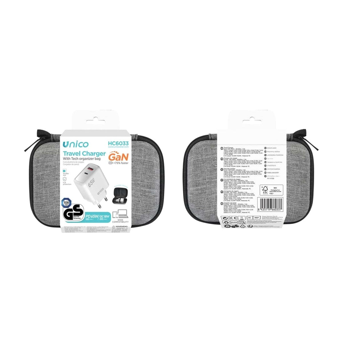 CARGADOR UNICO HC6033 PD 65W USB A+C