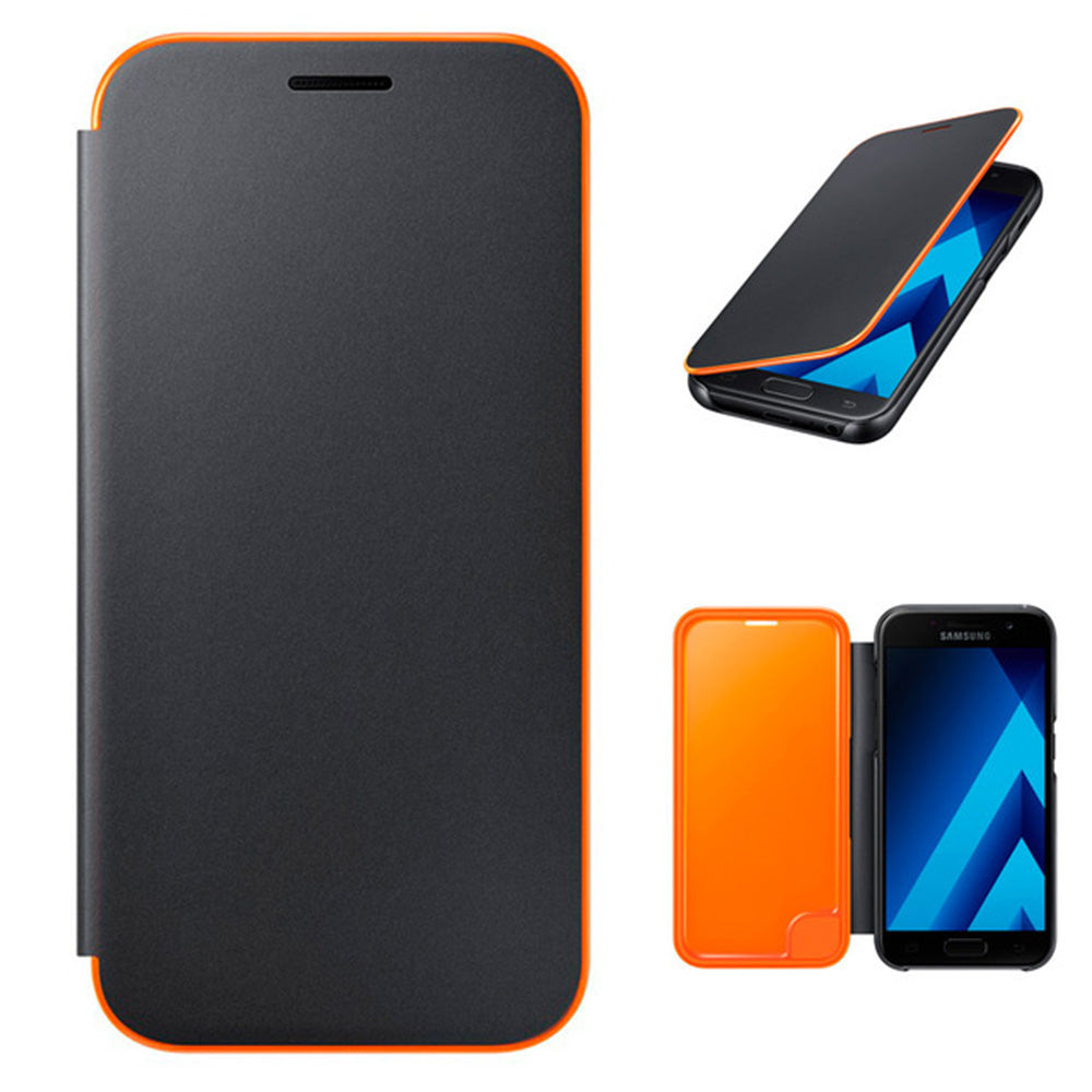FUNDA SAMSUNG FLIP COVER NEON A5 NEGRA