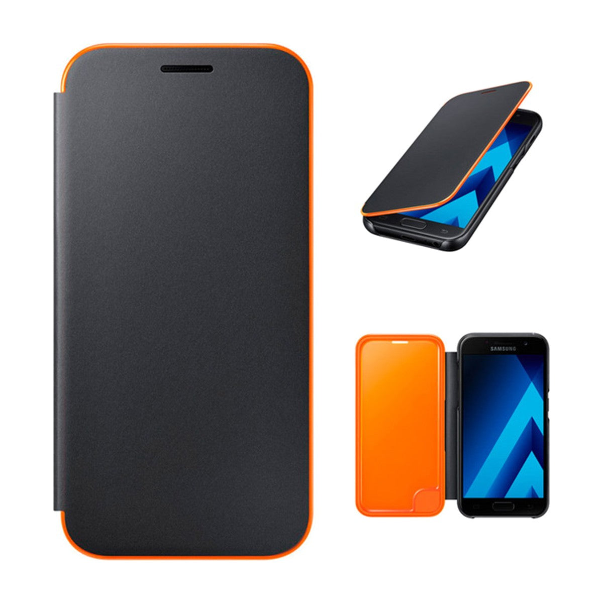 FUNDA SAMSUNG FLIP COVER NEON A5 NEGRA