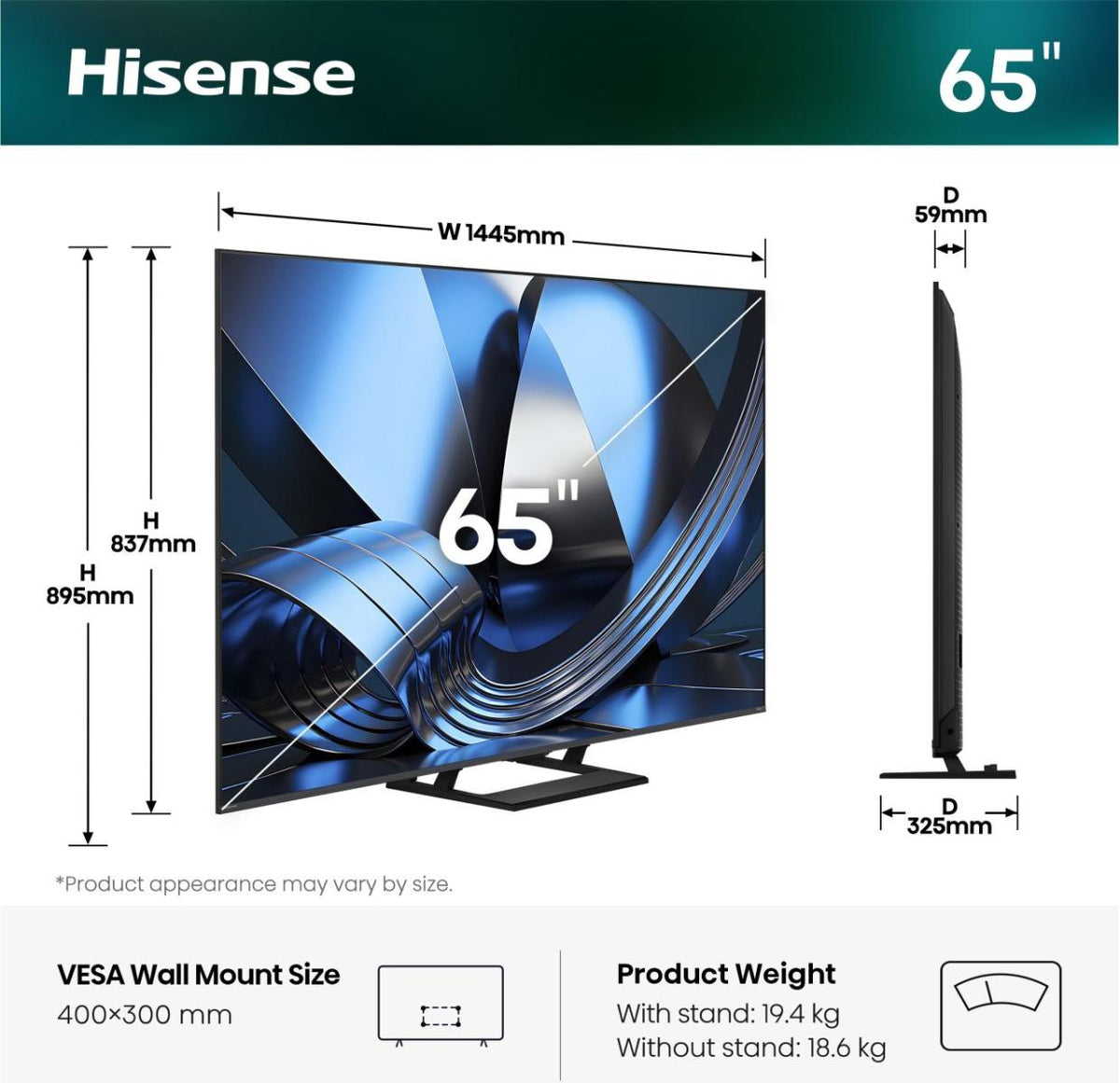 TVC HISENSE 65" LED 65U7SE MINI LED