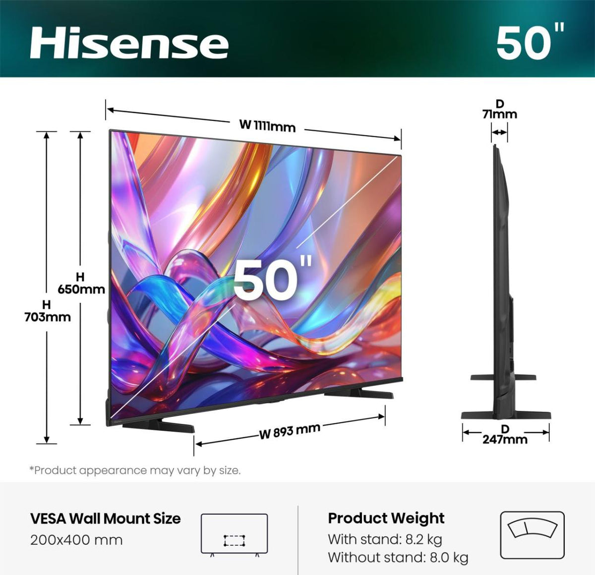 TVC HISENSE 50" LED 50Q7S QLED STV
