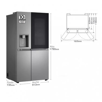 FRIG. LG GSXE80PYBD D 179X91CM INOX